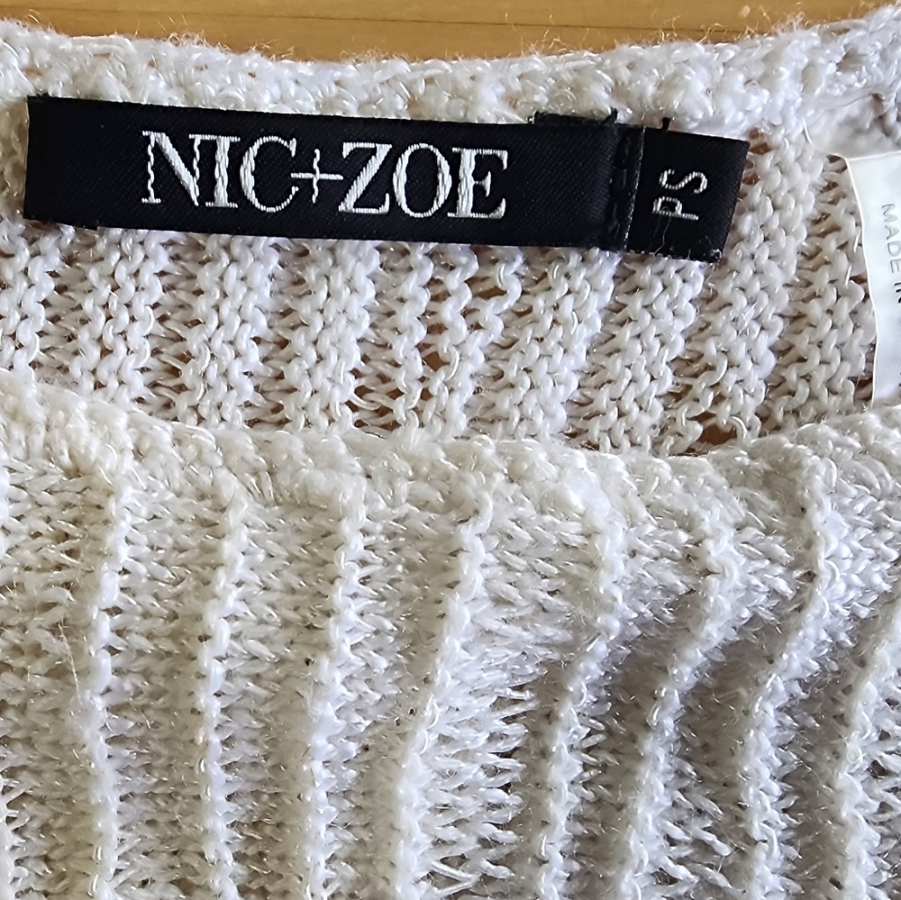 NIC+ZOE | Women's Sweater | White | Petite Small - Picture 3 of 4